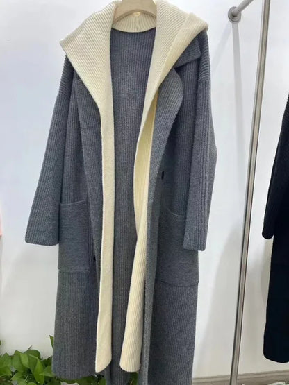 ColorBlock Hooded Cardigan