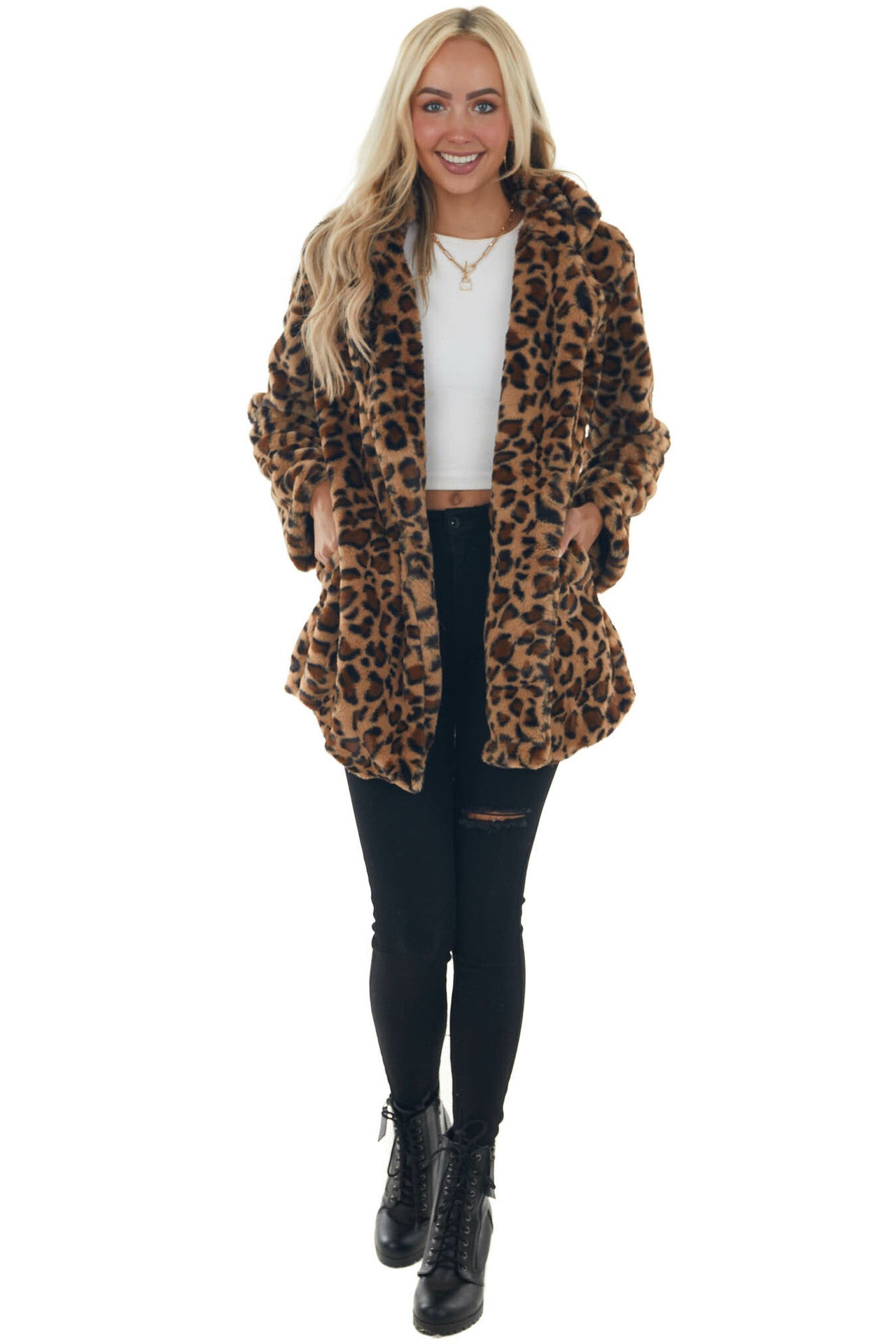 Leopard Print Fur Jacket