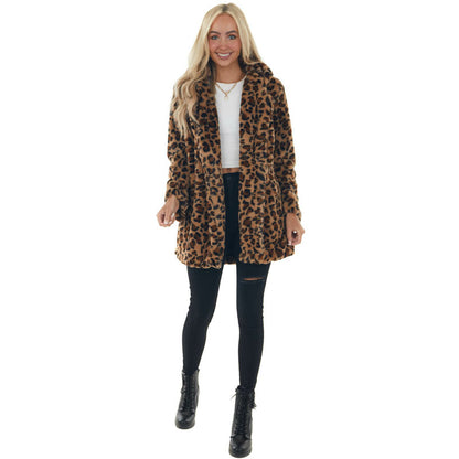 Leopard Print Fur Jacket