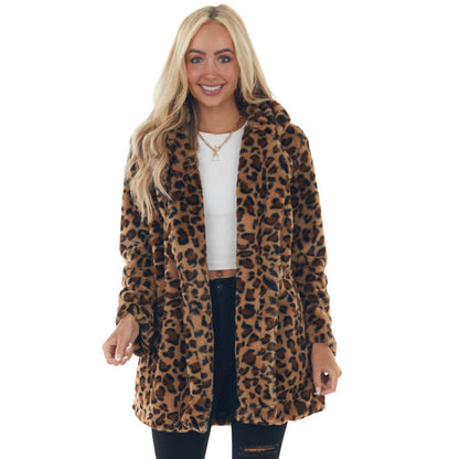 Leopard Print Fur Jacket