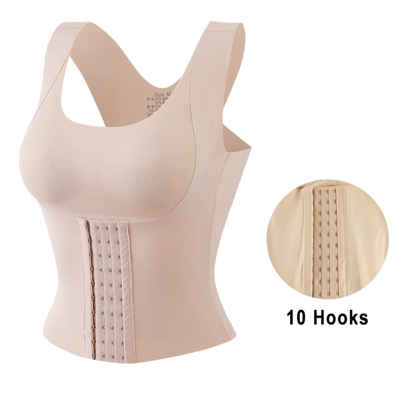 CinchTop - 4-In-1 Waist Buttoned Bra Shapewear